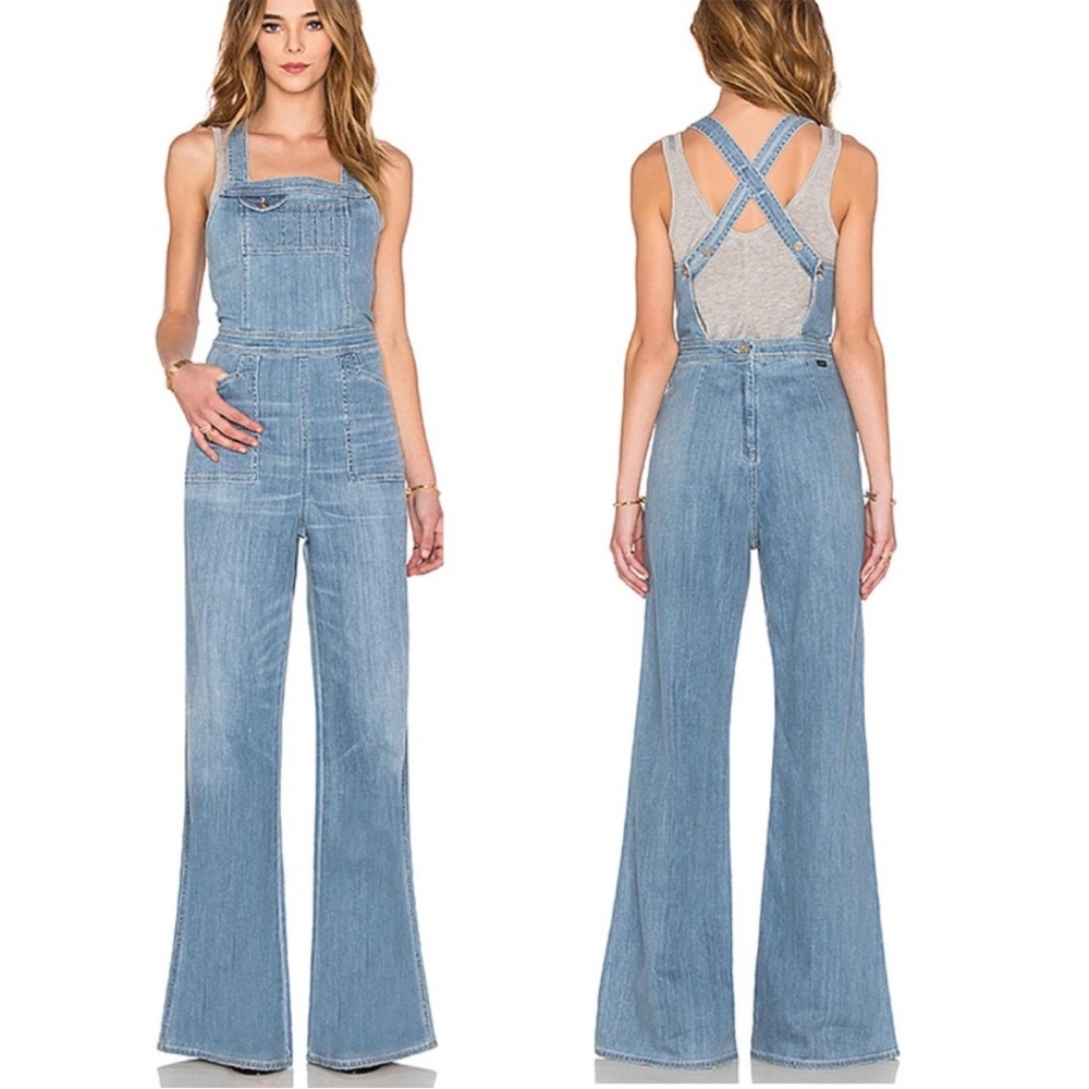 Citizens of Humanity Katie Flare Leg Overalls Size XS Blue Boho Feminine